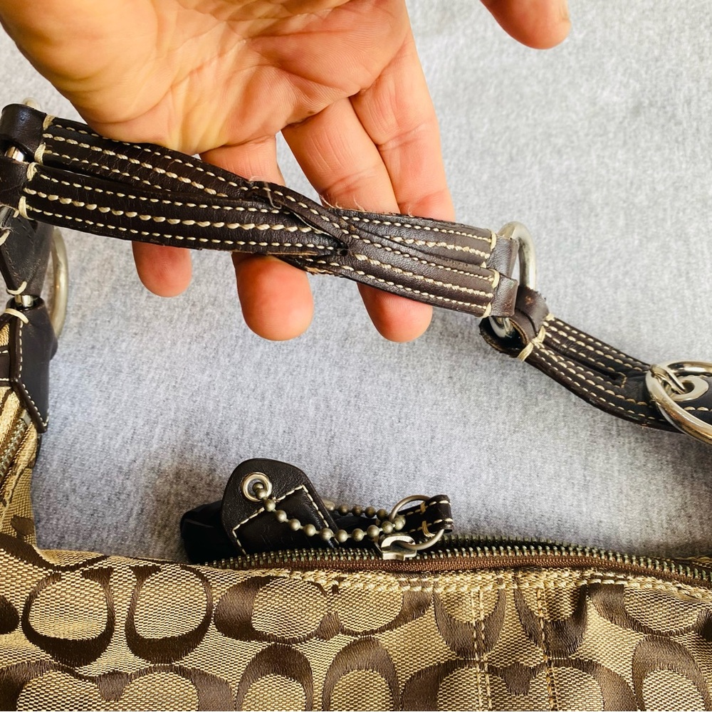 Y2K Coach Authentic Hobo Brown Signature C Shoulder Hand Bag Purse K 10601 - Picture 8 of 16